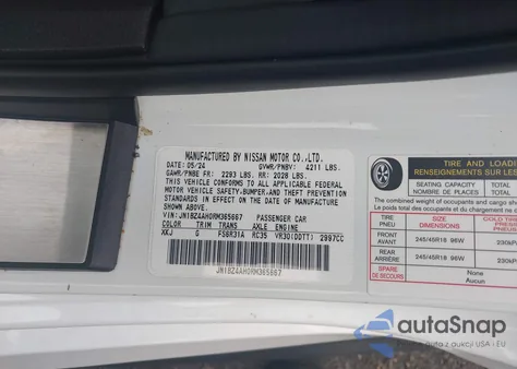 2024 Nissan Z Sport Manual z USA, uszkodzony, nr VIN JN1BZ4AH0RM365667